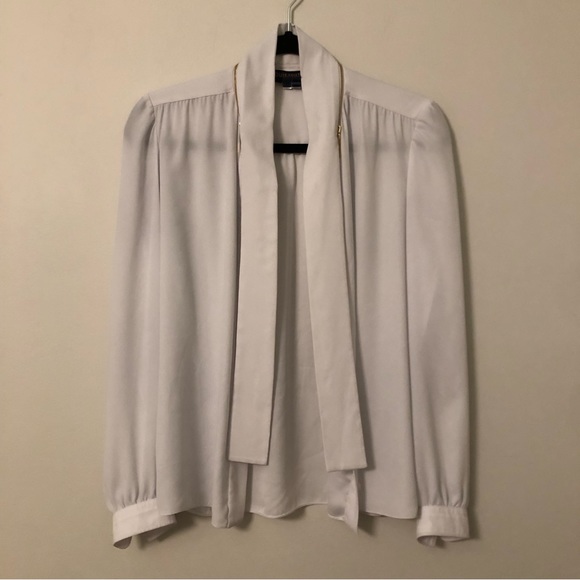 Louis Vuitton Uniforms Semi-Sheer White And Gold Button Up Blouse Dress Shirt - Picture 5 of 15